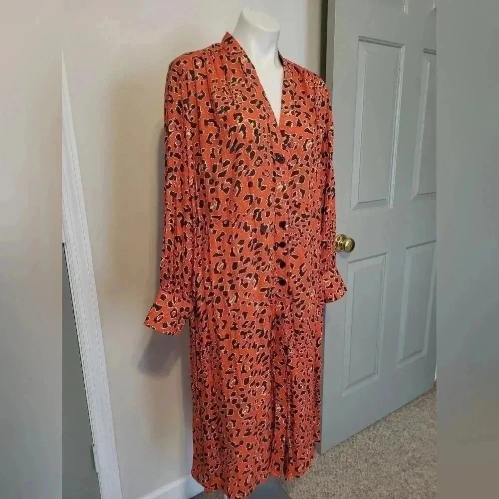 Free People Cest Moi Maxi Animal Print Top/Duster(XS)NWT